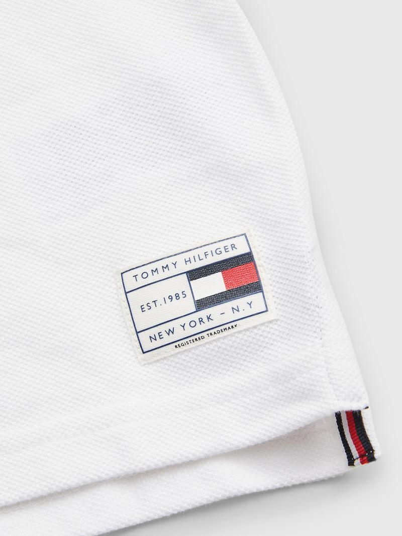 Fiú Tommy Hilfiger Jacquard Polo Ingek Fehér | HU 2164PJJ